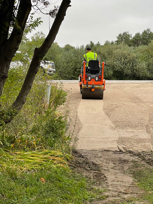 Driveway being rolled